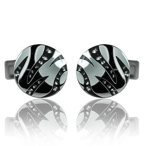 Black And Silver Elegance Range Cufflinks-Cufflinks-TheCuffShop-C01036-TheCuffShop.com.au