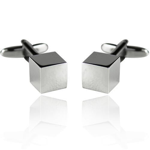 Silver Cube Cufflinks-Cufflinks-TheCuffShop-C00649-TheCuffShop.com.au
