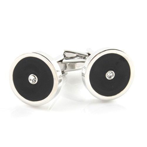 Black Abyss Circle Cufflinks-Cufflinks-TheCuffShop-C00990-TheCuffShop.com.au