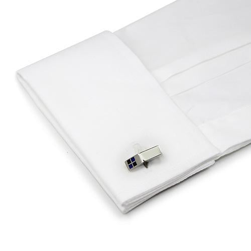 Black And Blue Angle Cufflinks-Cufflinks-TheCuffShop-C00367-TheCuffShop.com.au