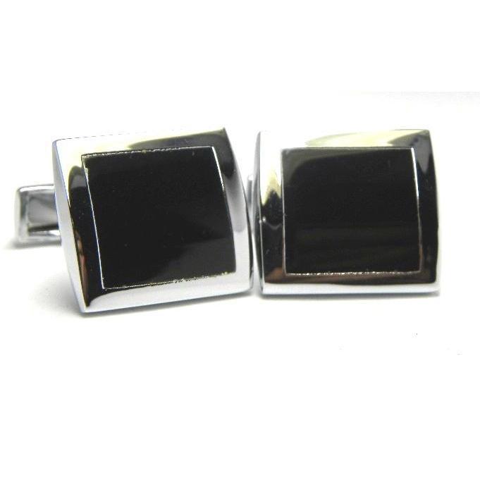 Black And Silver Elegance Range Cufflinks-Cufflinks-TheCuffShop-C01014-TheCuffShop.com.au