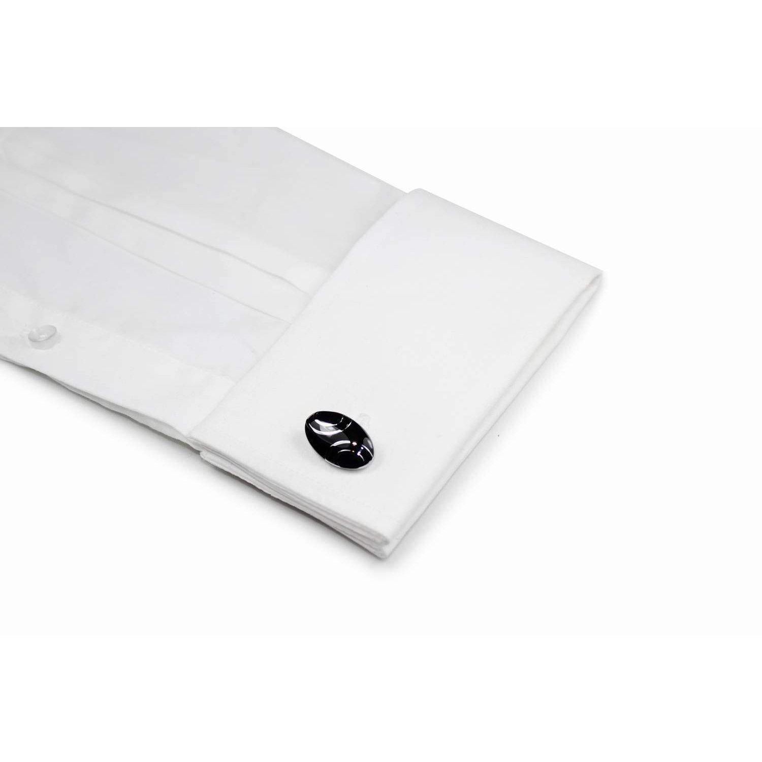 Black And Silver Elegance Range Cufflinks-Cufflinks-TheCuffShop-C01015-TheCuffShop.com.au