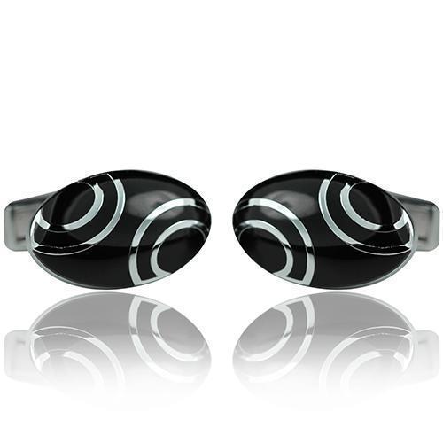 Black And Silver Elegance Range Cufflinks-Cufflinks-TheCuffShop-C01015-TheCuffShop.com.au