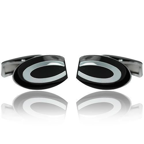 Black And Silver Elegance Range Cufflinks-Cufflinks-TheCuffShop-C01016-TheCuffShop.com.au