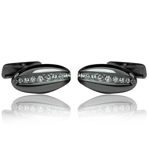 Black And Silver Elegance Range Cufflinks-Cufflinks-TheCuffShop-C01018-TheCuffShop.com.au