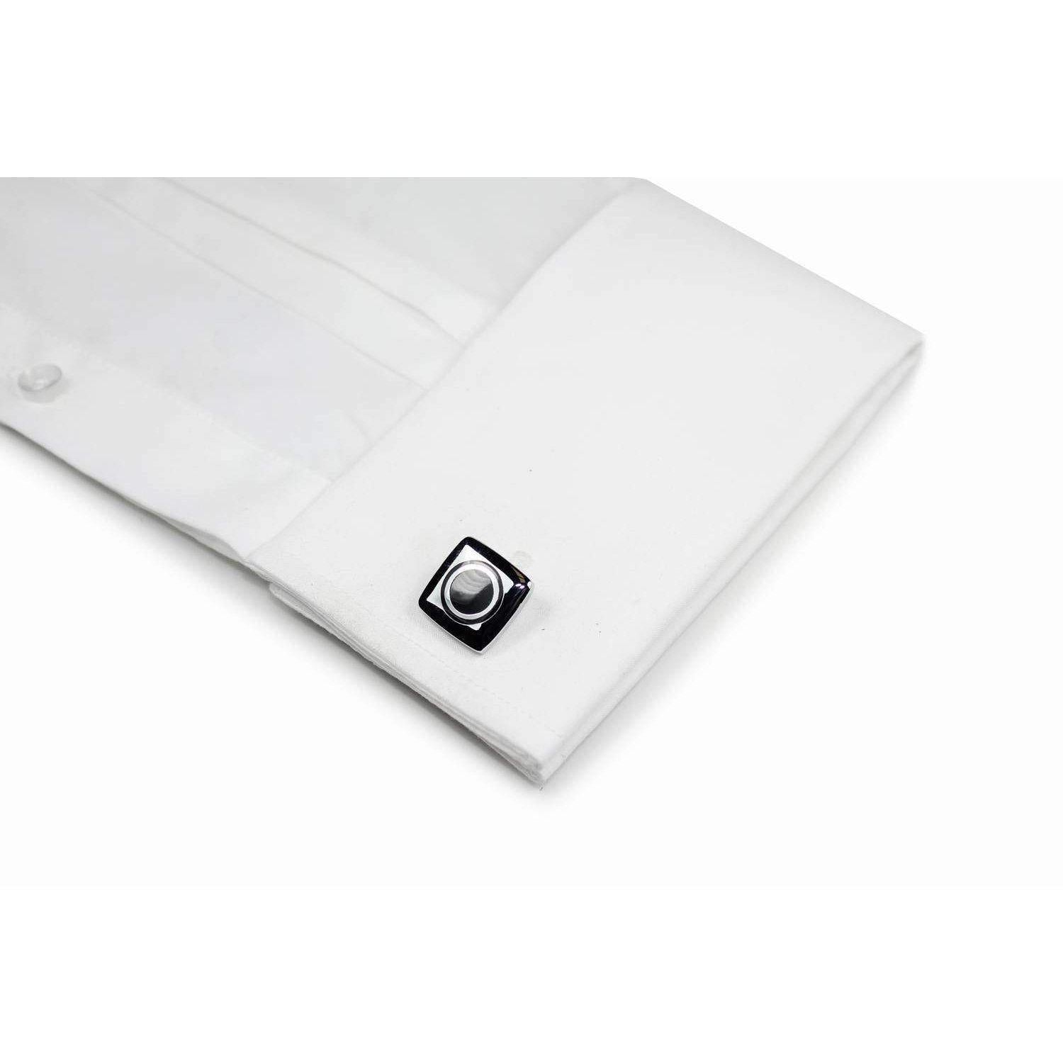 Black And Silver Elegance Range Cufflinks-Cufflinks-TheCuffShop-C01024-TheCuffShop.com.au