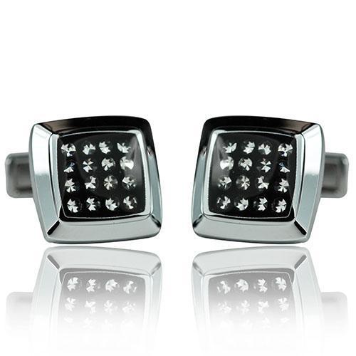 Black And Silver Elegance Range Cufflinks-Cufflinks-TheCuffShop-C01029-TheCuffShop.com.au