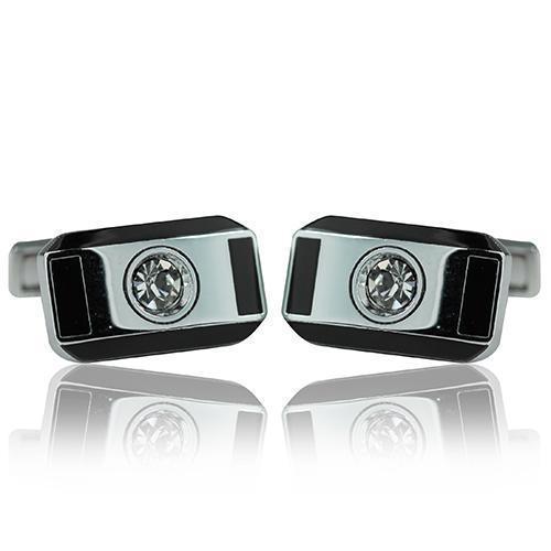 Black And Silver Elegance Range Cufflinks-Cufflinks-TheCuffShop-C01032-TheCuffShop.com.au