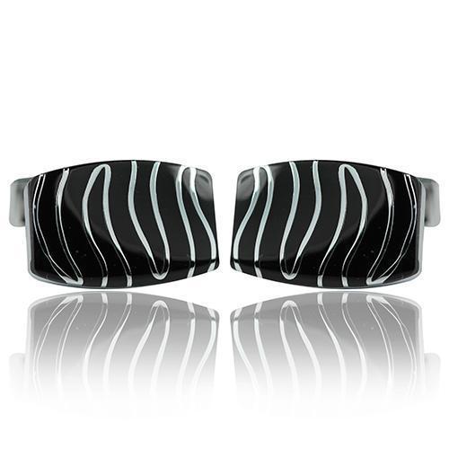 Black And Silver Elegance Range Cufflinks-Cufflinks-TheCuffShop-C01033-TheCuffShop.com.au