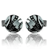 Black And Silver Elegance Range Cufflinks-Cufflinks-TheCuffShop-C01036-TheCuffShop.com.au
