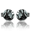 Black And Silver Elegance Range Cufflinks-Cufflinks-TheCuffShop-C01036-TheCuffShop.com.au
