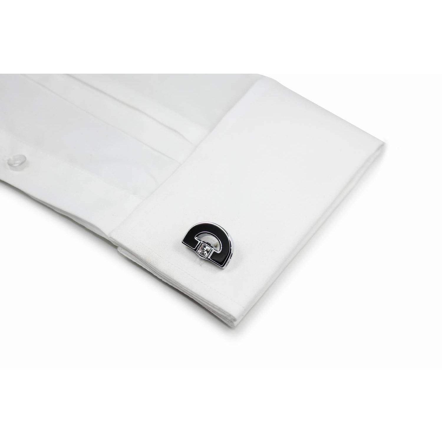 Black And Silver Elegance Range Cufflinks-Cufflinks-TheCuffShop-C01038-TheCuffShop.com.au