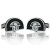 Black And Silver Elegance Range Cufflinks-Cufflinks-TheCuffShop-C01038-TheCuffShop.com.au