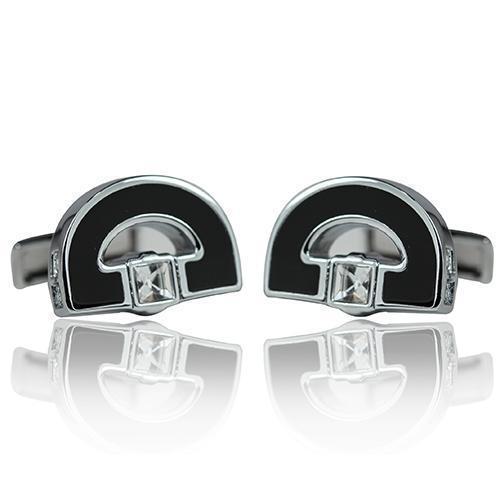 Black And Silver Elegance Range Cufflinks-Cufflinks-TheCuffShop-C01038-TheCuffShop.com.au