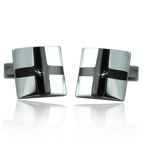 Black And Silver Elegance Range Cufflinks-Cufflinks-TheCuffShop-C01039-TheCuffShop.com.au