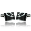 Black And Silver Elegance Range Cufflinks-Cufflinks-TheCuffShop-C01041-TheCuffShop.com.au