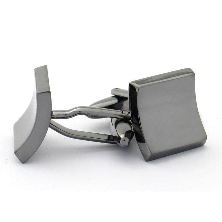 Black Concave Cufflinks-Cufflinks-TheCuffShop-C01055-TheCuffShop.com.au