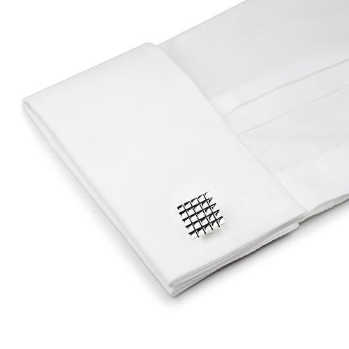 Black Cross Etch Square Cufflinks-Cufflinks-TheCuffShop-C00557-TheCuffShop.com.au