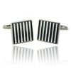 Black N White Stripe Cufflinks-Cufflinks-TheCuffShop-C01741-TheCuffShop.com.au