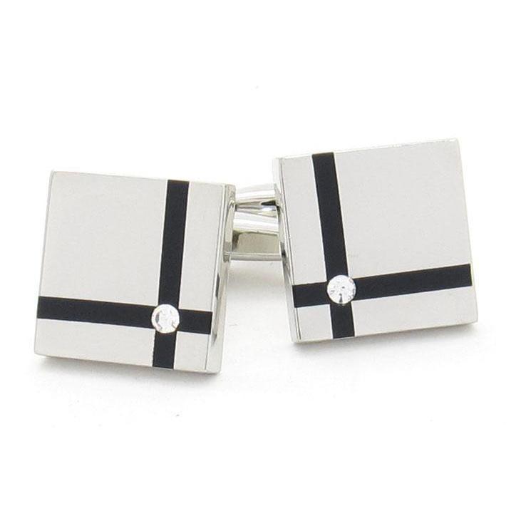 Black Ribbon Tie Square Cufflinks-Cufflinks-TheCuffShop-C01207-TheCuffShop.com.au