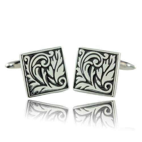 Black Silver Retro Cufflinks-Cufflinks-TheCuffShop-C00323-TheCuffShop.com.au