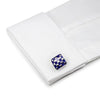Blue And Silver Check Cufflinks