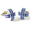 Blue Cross Diamante Cufflinks-Cufflinks-TheCuffShop-C00542-TheCuffShop.com.au