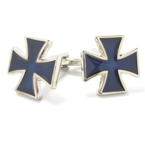 Blue Iron Cross Cufflinks-Cufflinks-TheCuffShop-C00507-TheCuffShop.com.au