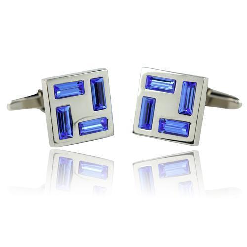 Blue Square Stone Cufflinks-Cufflinks-TheCuffShop-C00783-TheCuffShop.com.au