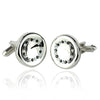 Blue Stone Circle Cufflinks-Cufflinks-TheCuffShop-C01599-TheCuffShop.com.au