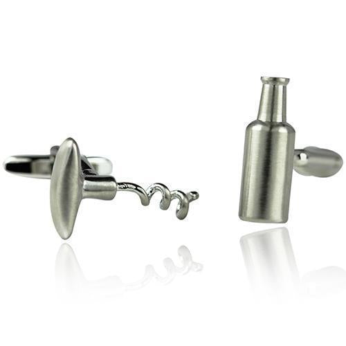 Bottle And Corkscrew Cufflinks-Cufflinks-TheCuffShop-C00428-TheCuffShop.com.au