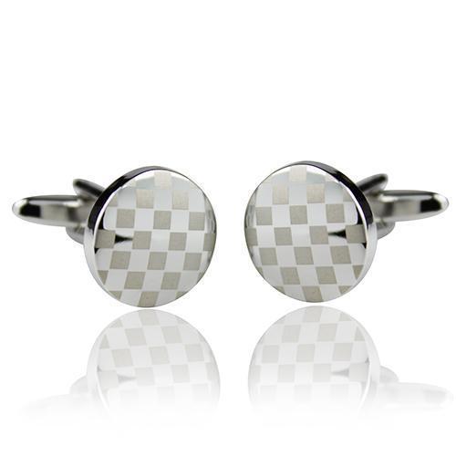 Circle Lasered Cross Stitch Cufflinks-Cufflinks-TheCuffShop-C00694-TheCuffShop.com.au