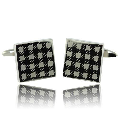 Cross Hatch Laser Cufflinks-Cufflinks-TheCuffShop-C00268-TheCuffShop.com.au