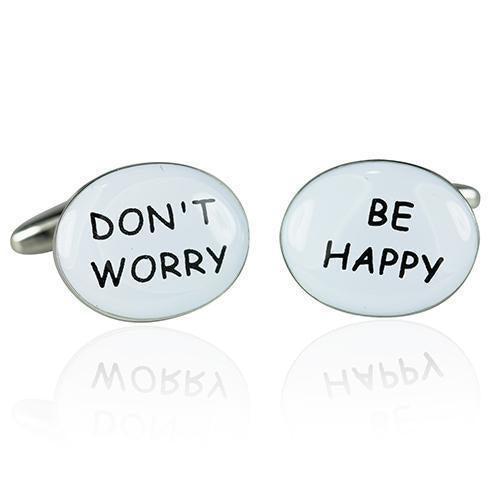 Dont Worry, Be Happy Cufflinks-Cufflinks-TheCuffShop-C00524-TheCuffShop.com.au