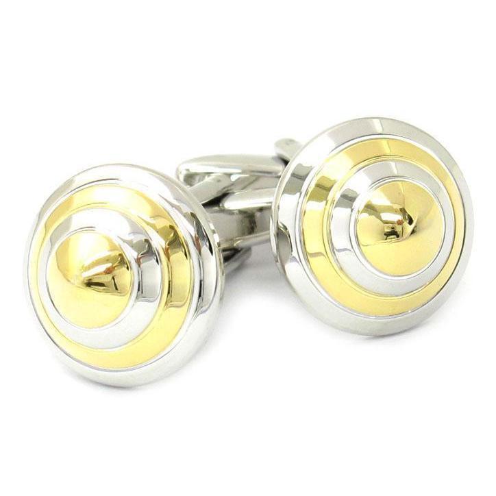 Gold Cone On Silver Cufflinks-Cufflinks-TheCuffShop-C01053-TheCuffShop.com.au