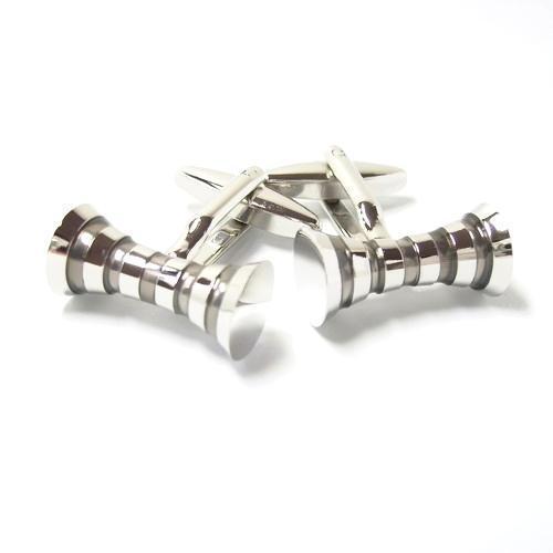 Grey Band Cufflinks-Cufflinks-TheCuffShop-C00779-TheCuffShop.com.au