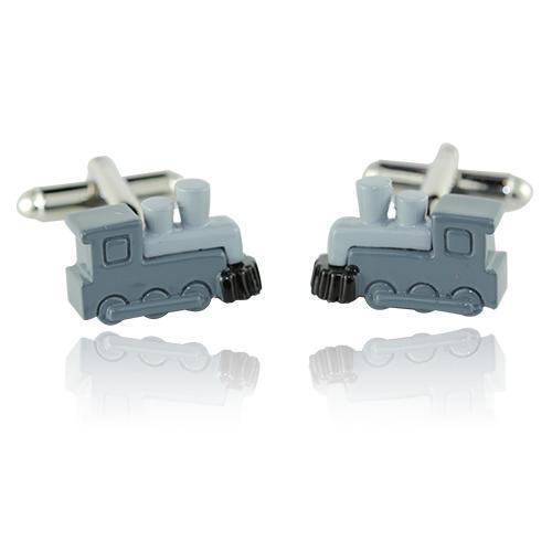 Grey Locomotive Train Cufflinks-Cufflinks-TheCuffShop-C01598-TheCuffShop.com.au