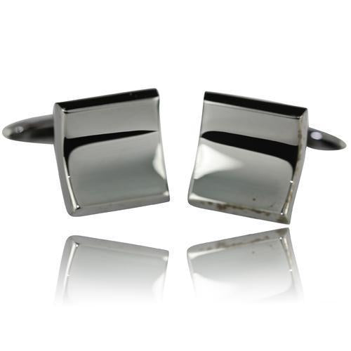 Gun Metal Concave Square Cufflinks-Cufflinks-TheCuffShop-C01223-TheCuffShop.com.au