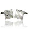 Lasered Diagonal Stripe Cufflinks-Cufflinks-TheCuffShop-C00700-TheCuffShop.com.au