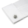 Pinched Silver Circle Cufflinks