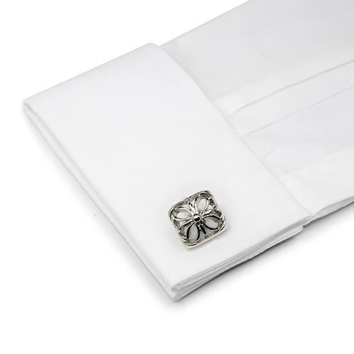 Pinched Silver Square Cufflinks-Cufflinks-TheCuffShop-C00255-TheCuffShop.com.au