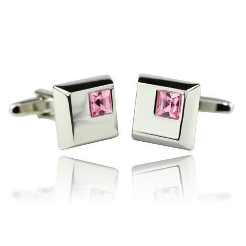 Pink Corner Stone Cufflinks-Cufflinks-TheCuffShop-C00897-TheCuffShop.com.au