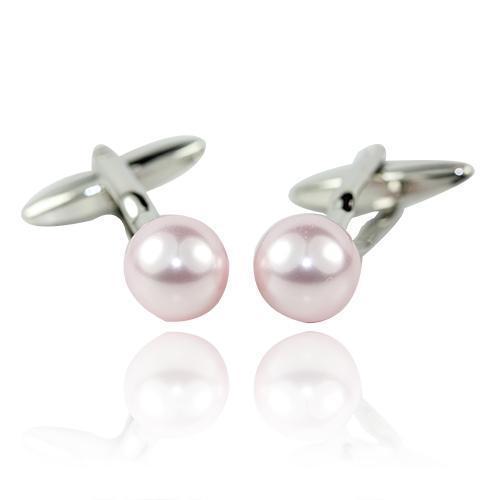 Pink Pearl Cufflinks-Cufflinks-TheCuffShop-C01045-TheCuffShop.com.au