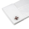 Red And Clear Cross Curve Cufflinks
