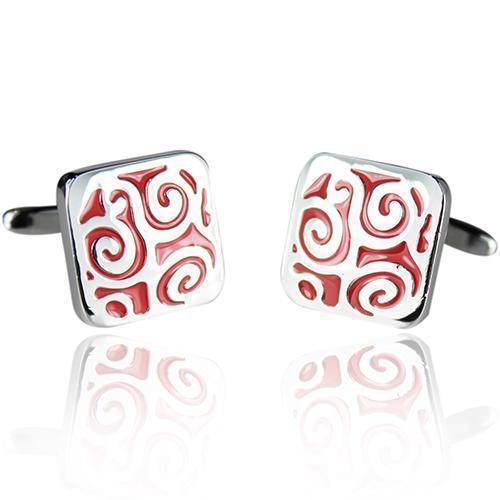 Red Design Cufflinks-Cufflinks-TheCuffShop-C00665-TheCuffShop.com.au