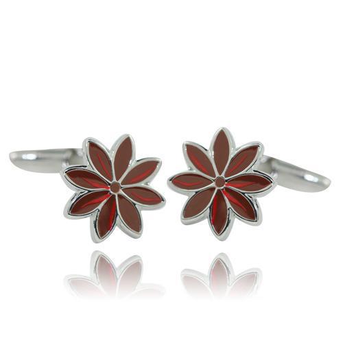 Red Flower Cufflinks-Cufflinks-TheCuffShop-C00951-TheCuffShop.com.au