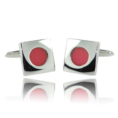 Red On Silver Cufflinks-Cufflinks-TheCuffShop-C00803-TheCuffShop.com.au