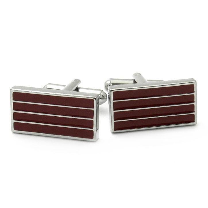 Red Stripe Cufflinks-Cufflinks-TheCuffShop-C01061-TheCuffShop.com.au
