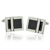 Silver And Black Cuffinks-Cufflinks-TheCuffShop-C00369-TheCuffShop.com.au