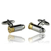 Silver And Gold Bullet Cufflinks-Cufflinks-TheCuffShop-C00685-TheCuffShop.com.au